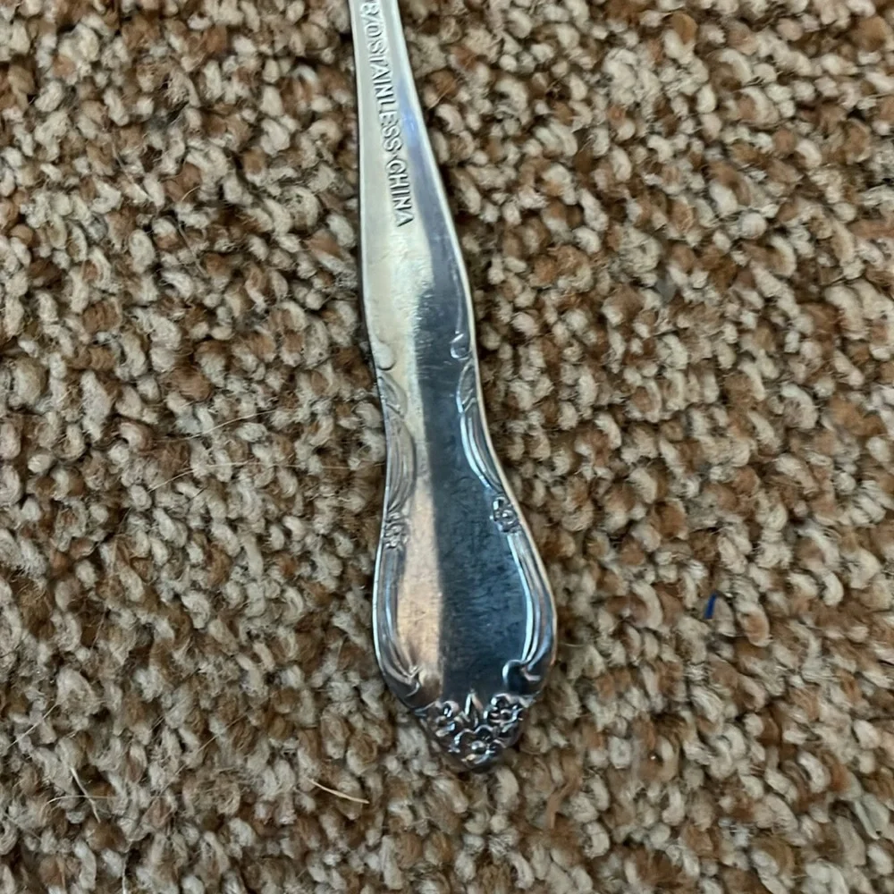 Stainless Steel Rose Pattern China teaspoon